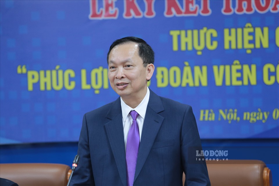 Phó thống đốc Thường trực Ngân hàng Nhà nước Việt Nam Đào Minh Tú phát biểu tại Lễ ký kết thoả thuận. Ảnh: Dương Anh