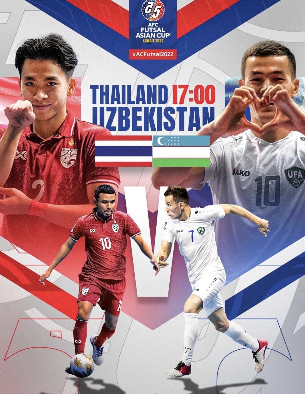 Tuyển futsal Thái Lan và Uzbekistan quyết đấu tranh hạng 3. Ảnh: AFC