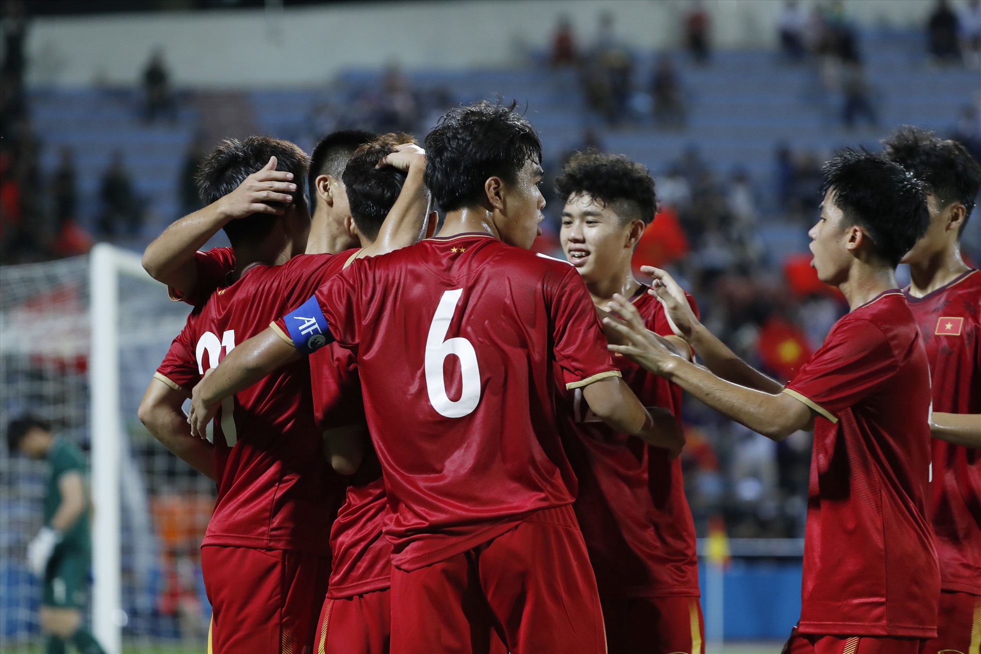 U17 Việt Nam chính thức giành vé tiến vào chung kết U17 Châu Á 2023 sau chiến thắng 3-0 trước tuyển Thái Lan. Ảnh: AFC