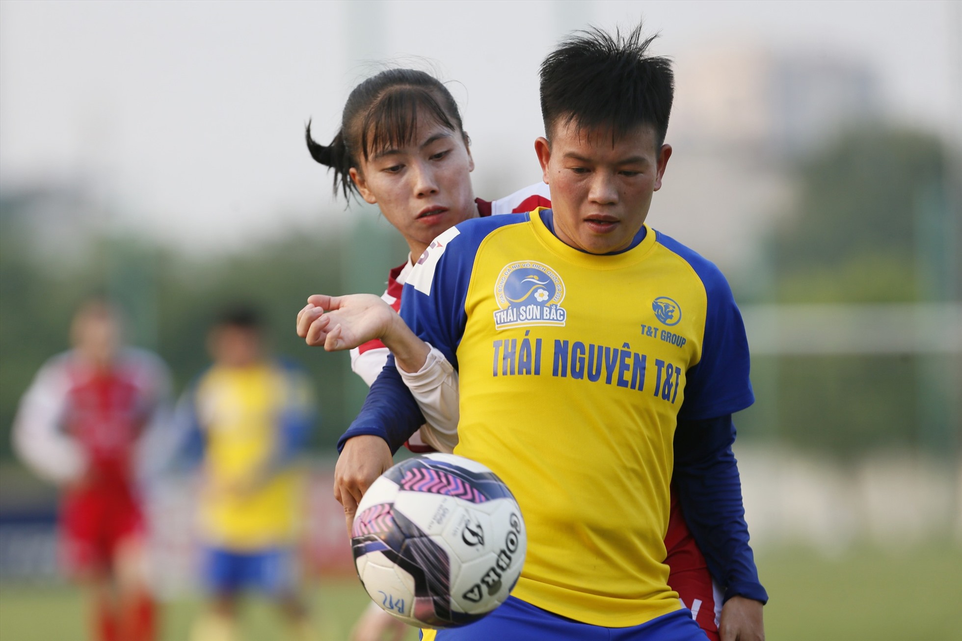 Thái Nguyên T&T và Than KSVN chia điểm ở trận đấu đáng chú ý nhất của vòng 9 Giải nữ vô địch quốc gia - Cúp Thái Sơn Bắc 2022. Ảnh: VFF