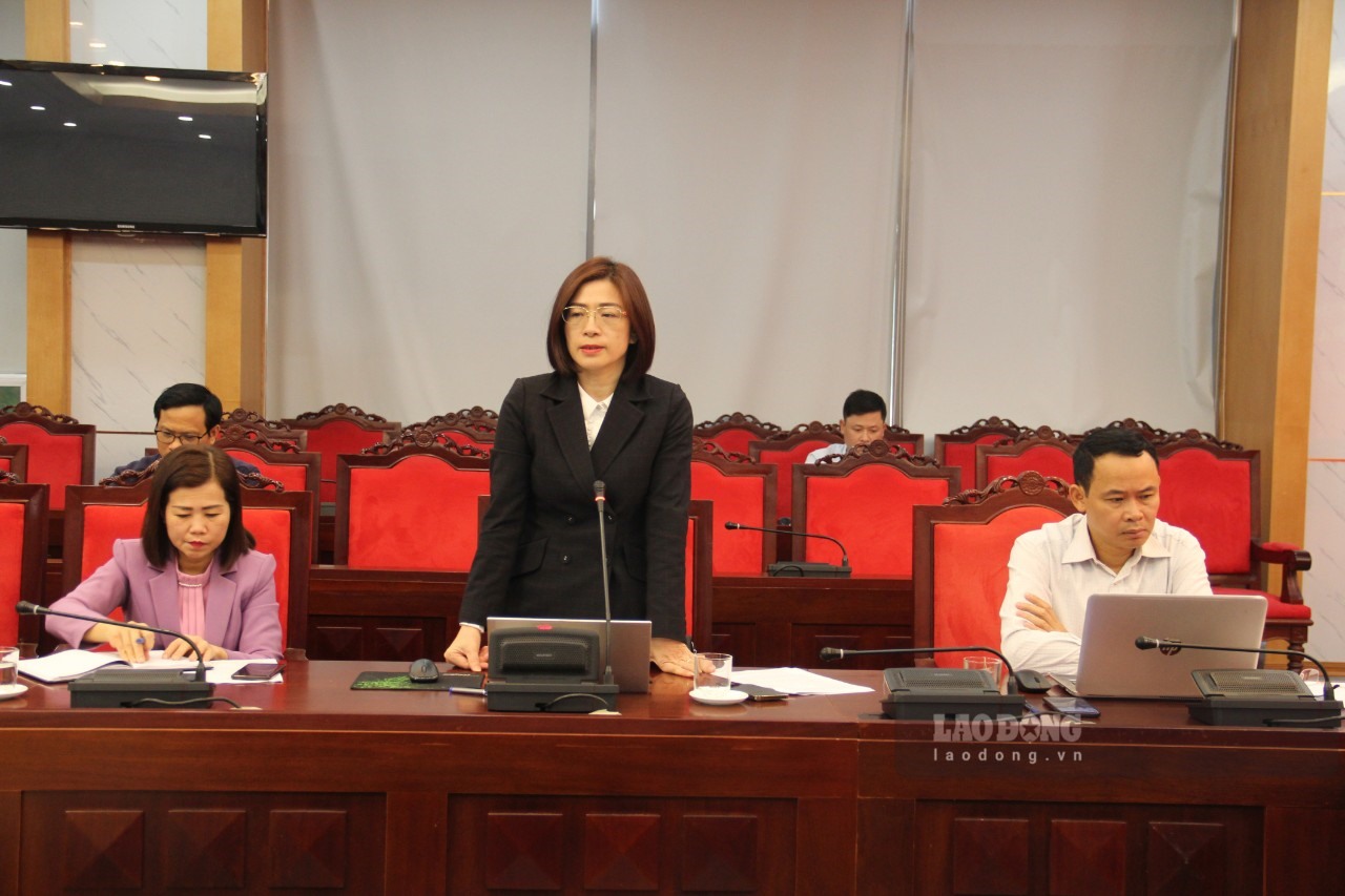 Bà Phạm Thị Doan, Giám đốc Sở Công Thương phát biểu tại Hội nghị.