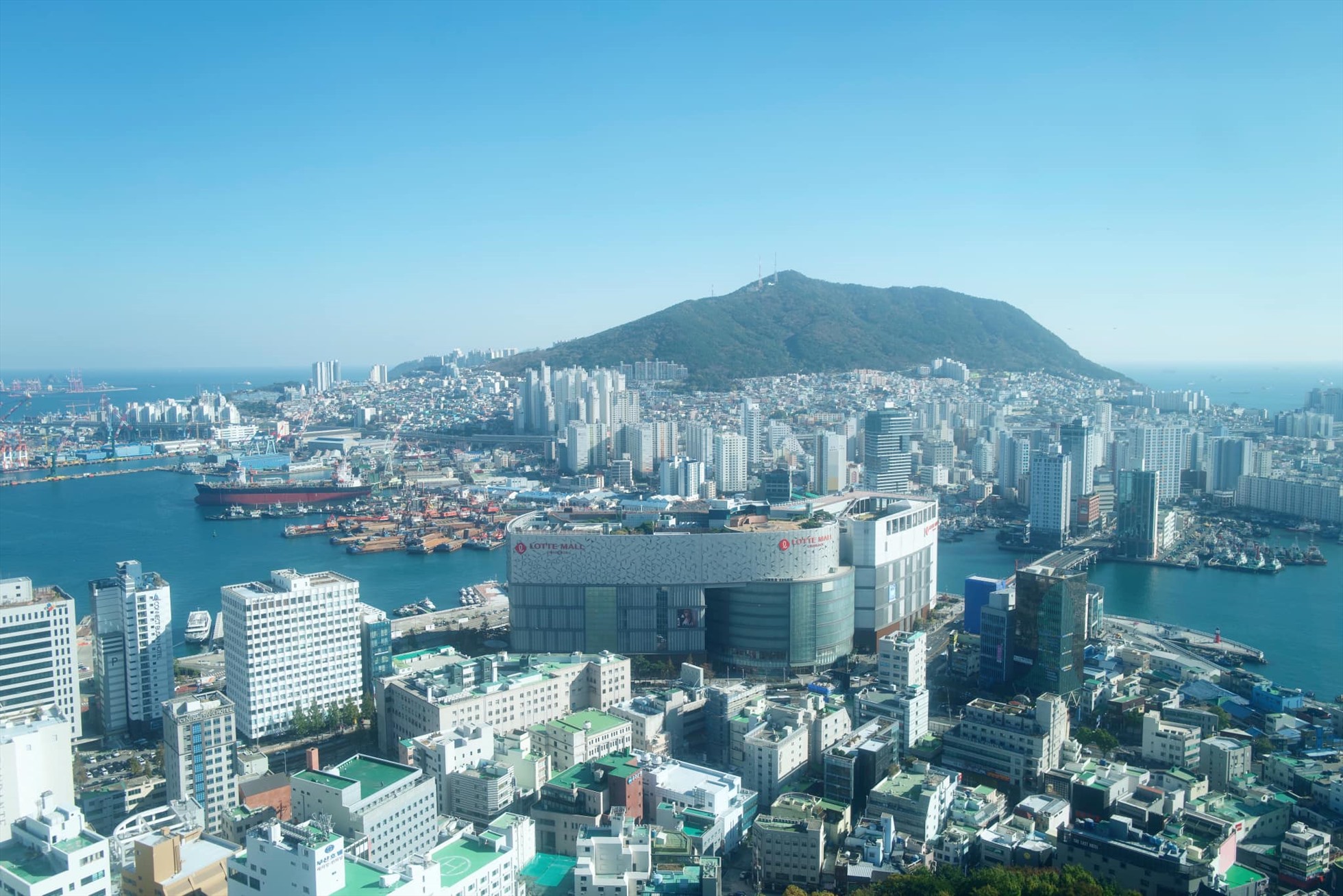 View từ tháp Công viên tình yêu Yongdusan.