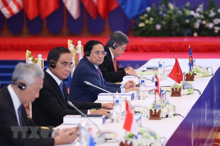 Thủ tướng Phạm Minh Chính dự Hội nghị Cấp cao ASEAN+3 lần thứ 25. Ảnh: TTXVN
