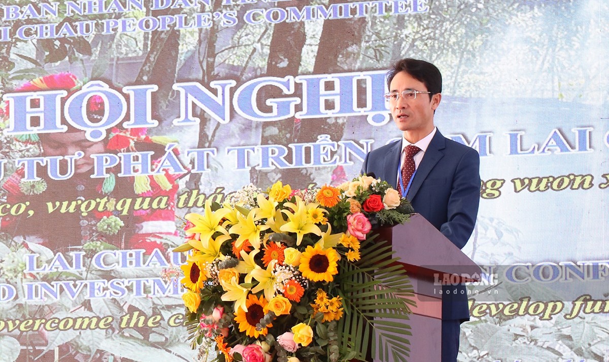 Phó chủ tịch UBND tỉnh Lai Châu - ông Hà Trọng Hải phát biểu.