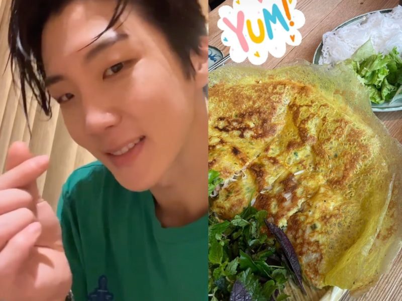 Seung Hoon chia sẻ hình ảnh bánh xèo và không quên bày tỏ cảm xúc biểu tượng nhãn dán “Yum”. Ảnh Instagram @maetamong.