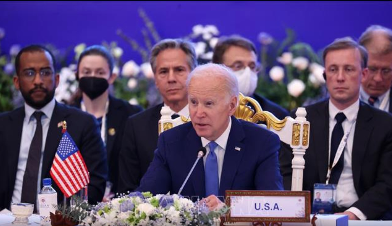ประธานาธิบดีโจ ไบเดน กล่าวสุนทรพจน์ในการประชุมสุดยอดอาเซียน-สหรัฐฯ ครั้งที่ 10  ภาพถ่าย: “VNA .”