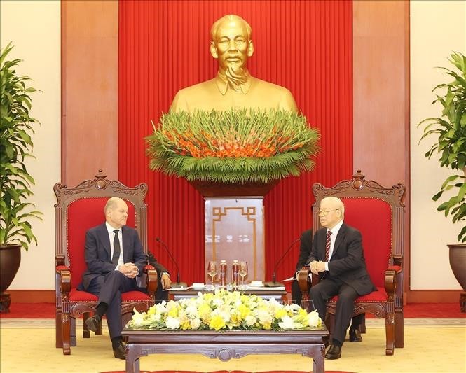 Thủ tướng Đức Olaf Scholz thăm Việt Nam trong 2 ngày 13 và 14.11. Ảnh: TTXVN