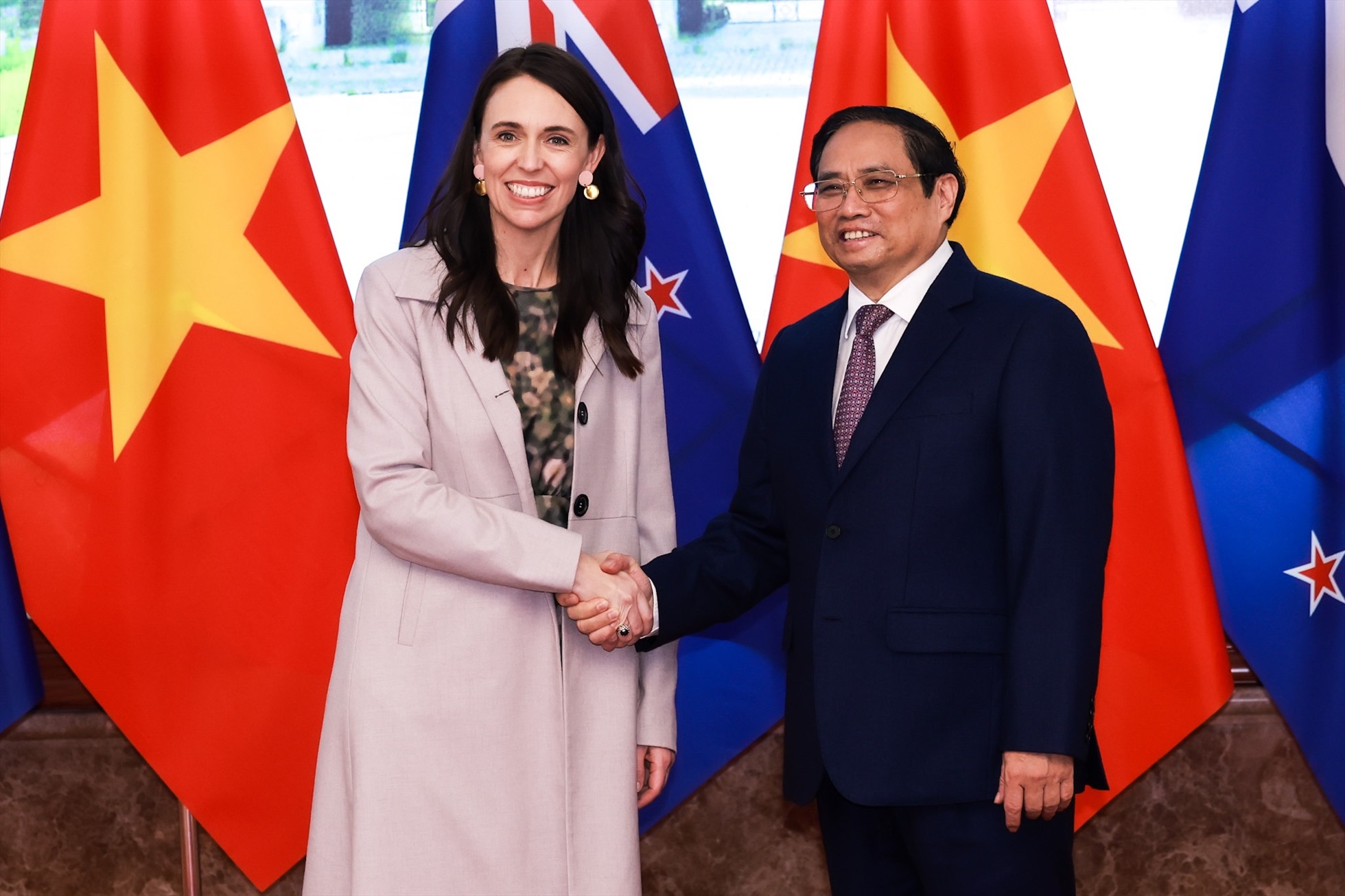 Đây là chuyến thăm chính thức đầu tiên của Thủ tướng New Zealand Jacinda Ardern tới Việt Nam kể từ khi bà được bổ nhiệm làm Thủ tướng. Ảnh: Hải Nguyễn