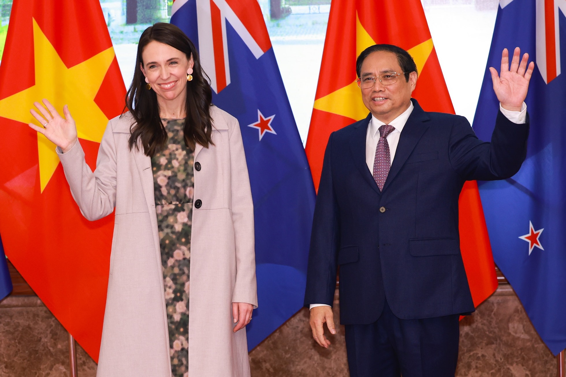 Đây là chuyến thăm chính thức đầu tiên của Thủ tướng New Zealand Jacinda Ardern tới Việt Nam kể từ khi bà được bổ nhiệm làm Thủ tướng. Ảnh: Hải Nguyễn