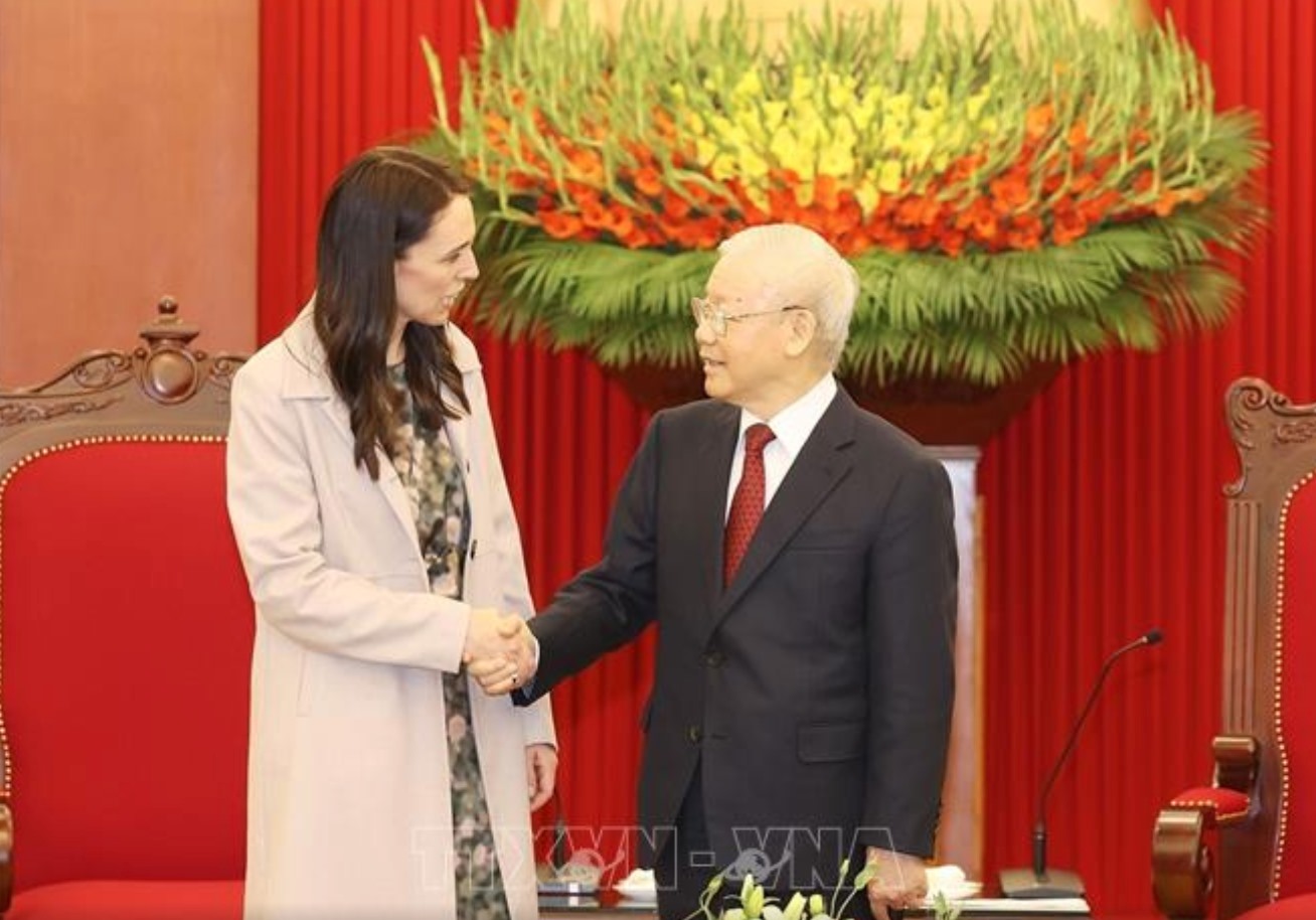 Tổng Bí thư Nguyễn Phú Trọng tiếp Thủ tướng New . Ảnh: TTXVN