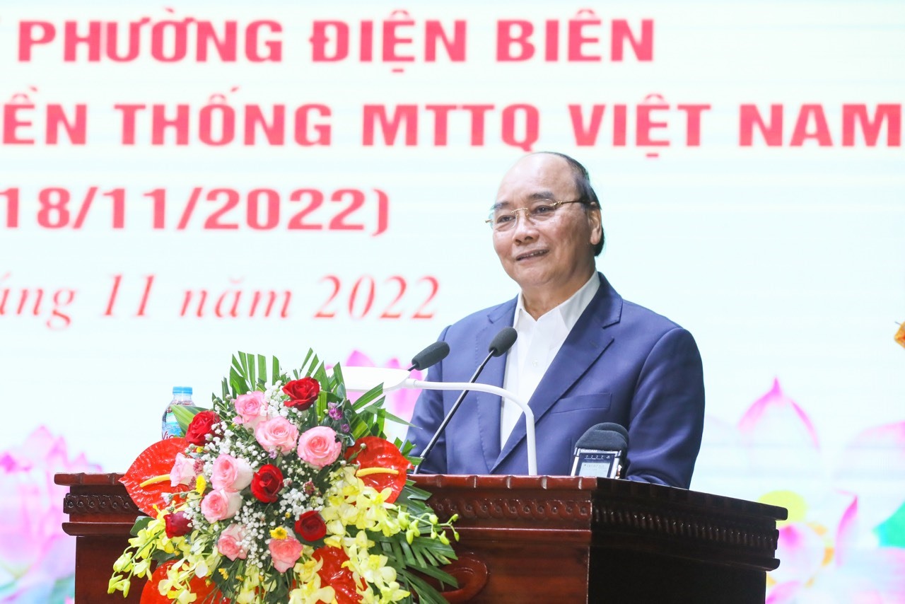 Chủ tịch nước Nguyễn Xuân Phúc phát biểu. Ảnh: Phạm Đông