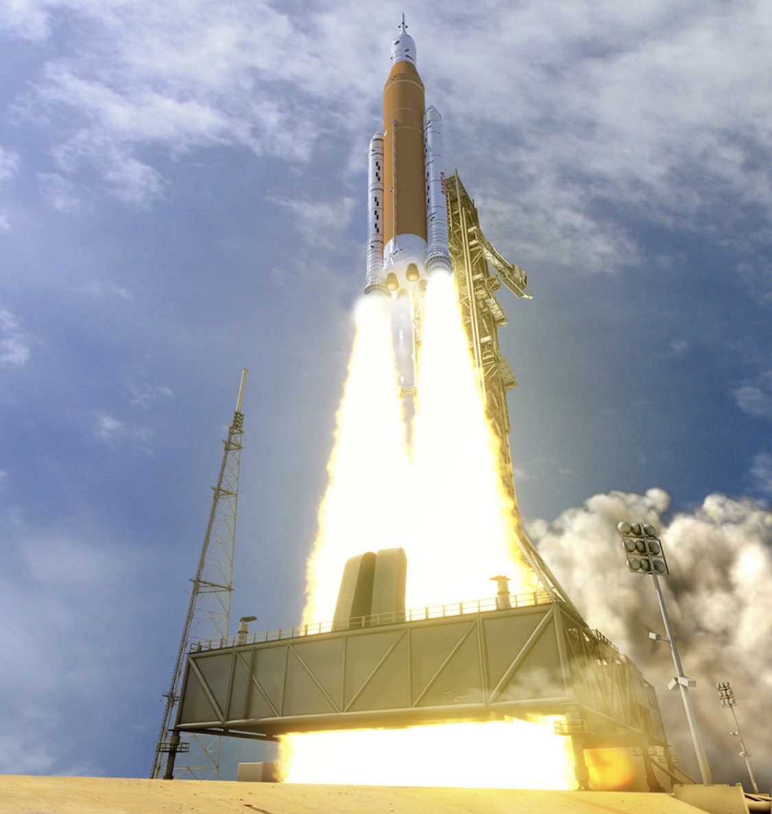 Tên lửa SLS của NASA. Ảnh: NASA