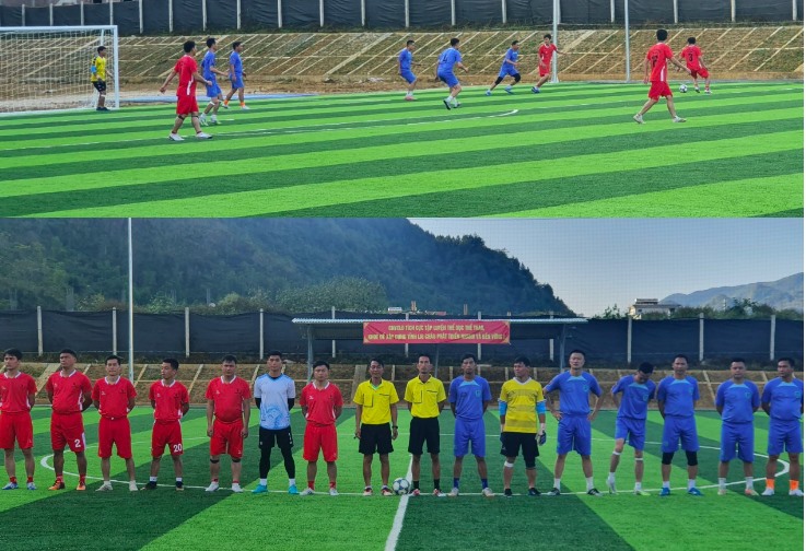 Một số hình ảnh các cầu thủ thi đấu tại giải. Ảnh: LĐLĐ tỉnh Lai Châu.