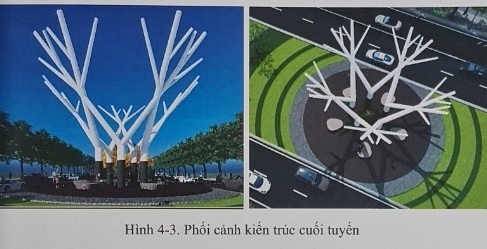 Biểu tượng trụ sắt màu trắng giống cành cây vươn lên. Ảnh Quốc Khánh