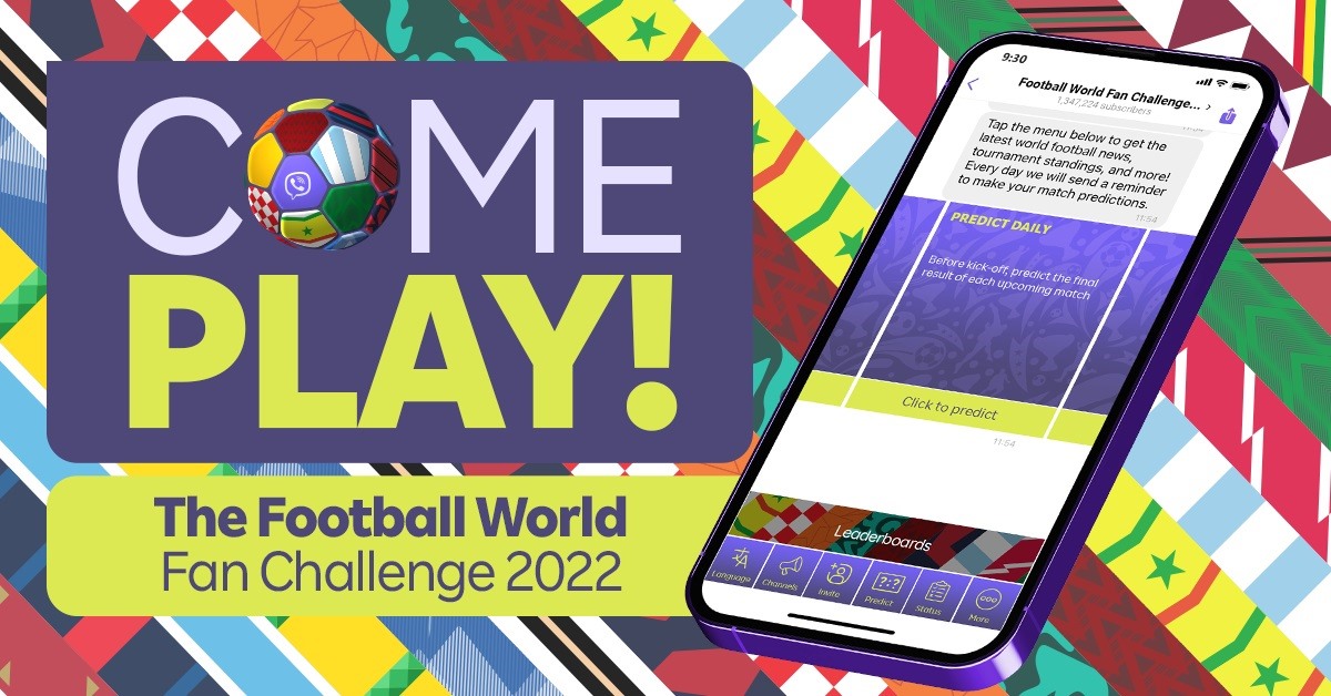 Người dùng có thể tương tác trực tiếp, theo dõi kết quả bóng đá mùa World Cup 2022 trên Viber. Ảnh: Rakuten Viber