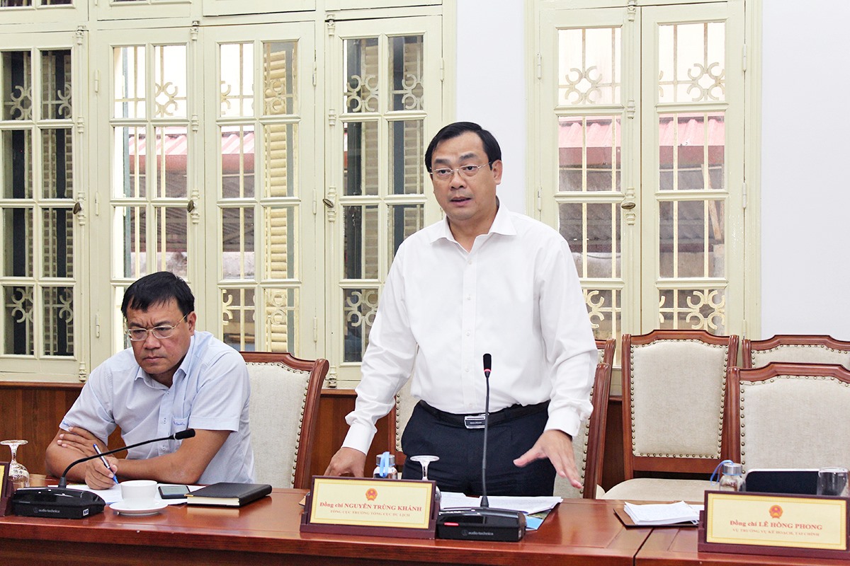 Tổng cục trưởng Tổng cục Du lịch Nguyễn Trùng Khánh phát biểu tại buổi làm việc (Ảnh: TITC)