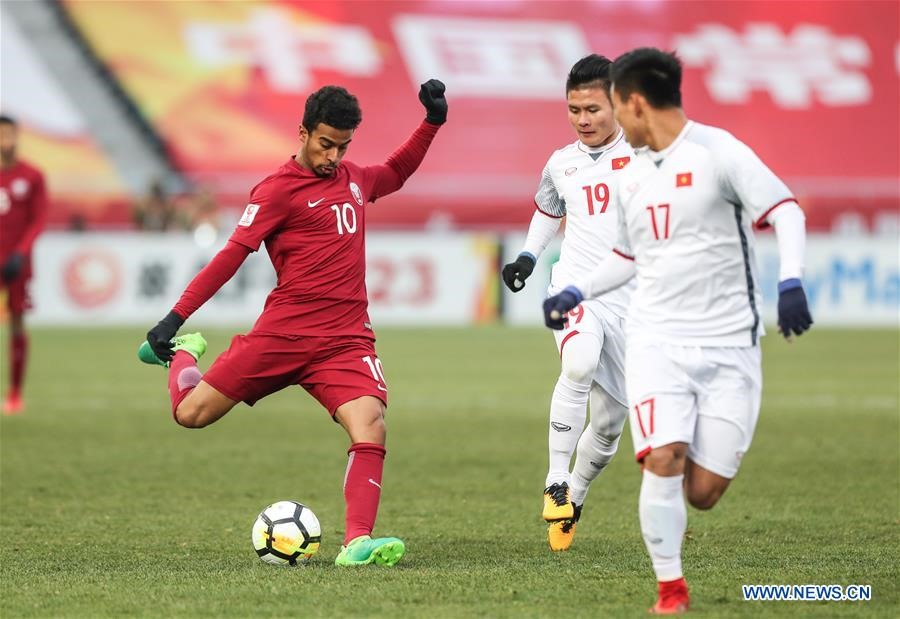 Những thành viên của U23 Qatar từng thua U23 Việt Nam cách đây 4 năm đều đã tiến bộ vượt bậc, một số trong đó trở thành trụ cột của tuyển Qatar. Ảnh: Xinhua