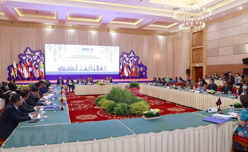Quang cảnh phiên họp Ban Chấp hành Đại Hội đồng Liên nghị viện các quốc gia Đông Nam Á lần thứ 43 (AIPA-43). Ảnh: TTXVN