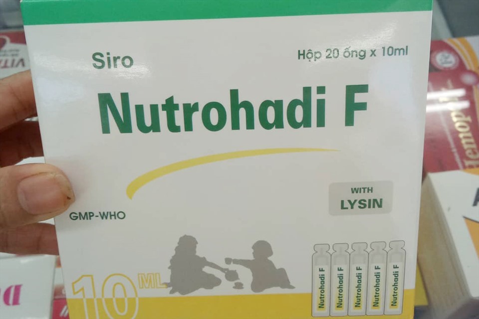 Sản phẩm thuốc Nutrohadi F của Công ty CP Dược Hà Tĩnh sản xuất. Ảnh: Trần Tuấn.