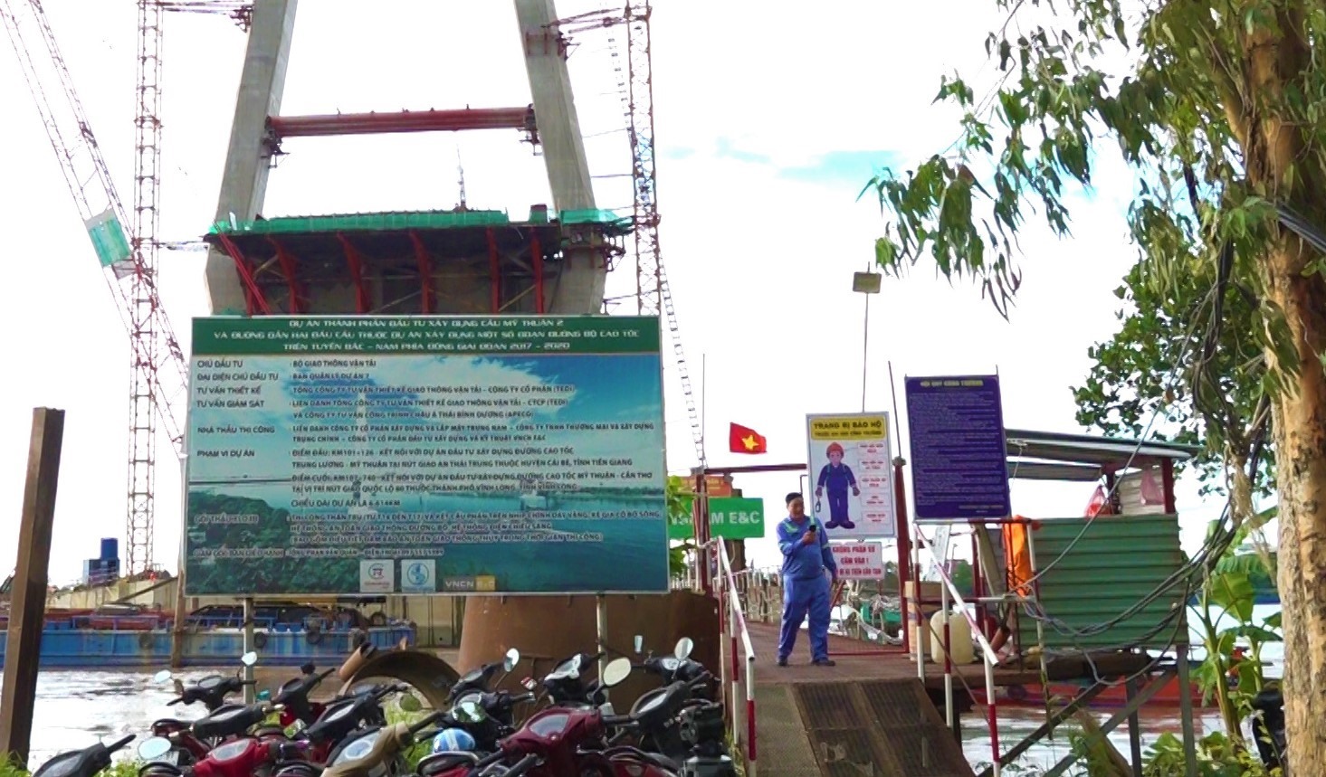 Công trình cầu Mỹ Thuận 2 nối tỉnh Tiền Giang và tỉnh Vĩnh Long. Ảnh: Thành Nhân