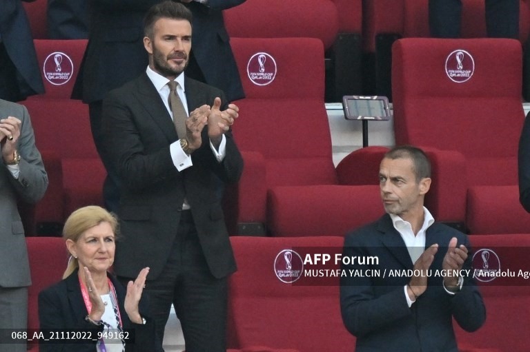 Cựu tuyển thủ Anh - David Beckham dự khán trận đấu. Ảnh: AFP