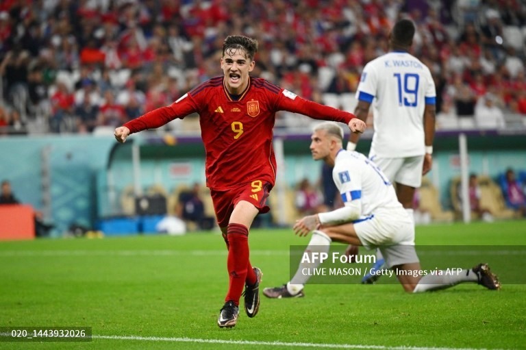 Gavi đã ghi dấu ấn trên đấu trường World Cup. Ảnh: AFP