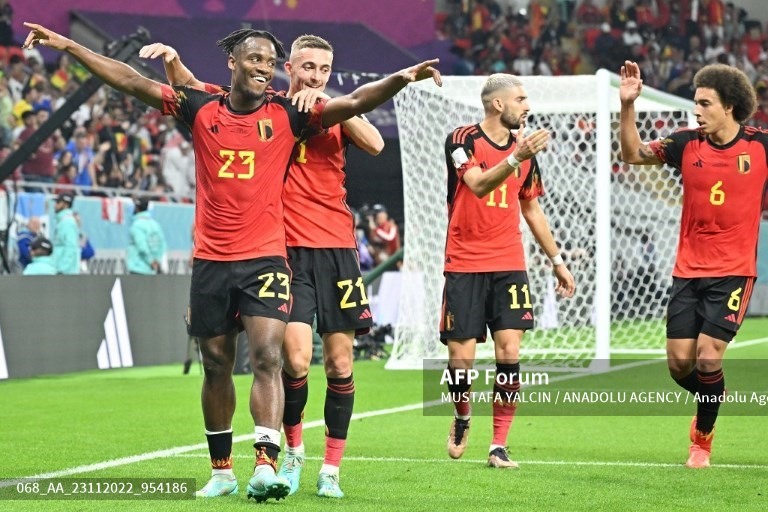 Tuyển Bỉ sớm giành vị trí đầu bảng F. Ảnh: AFP