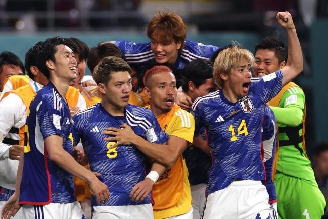 Nhật Bản giành chiến thắng cảm xúc trước Đức. Ảnh: AFP.