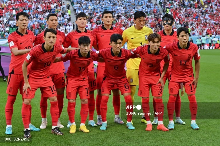 Đội hình xuất phát tuyển Hàn Quốc. Ảnh: AFP