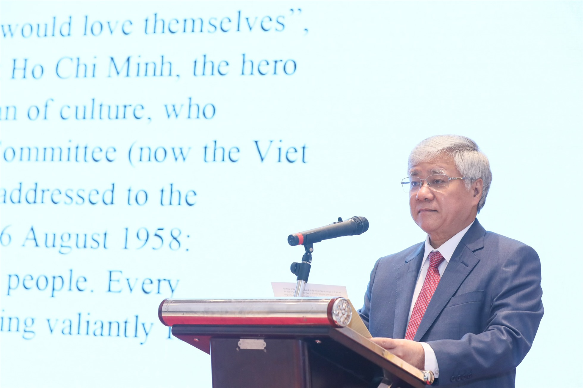 Chủ tịch Ủy ban Trung ương Mặt trận Tổ quốc Việt Nam Đỗ Văn Chiến phát biểu. Ảnh: Thanh Hà