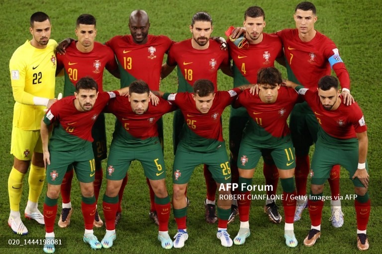 Đội hình xuất phát Bồ Đào Nha. Ảnh: AFP