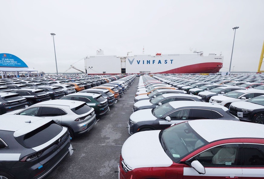 999 chiếc xe ô tô điện V8 đầu tiên của VinFast sẽ được xuất khẩu sang Mỹ. Ảnh: Mai Chi