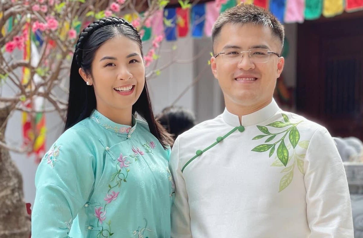 Hoa hậu Ngọc Hân và bạn trai là chuyên viên Bộ Ngoại giao. Ảnh: NVCC