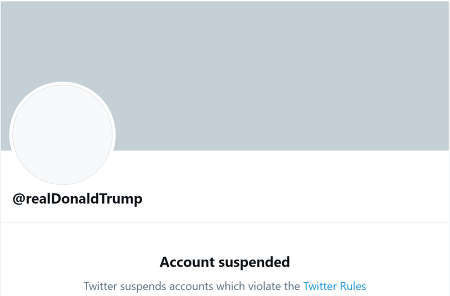 Tài khoản Twitter của cựu Tổng thống Mỹ Donald Trump từng bị khóa. Ảnh: Xinhua