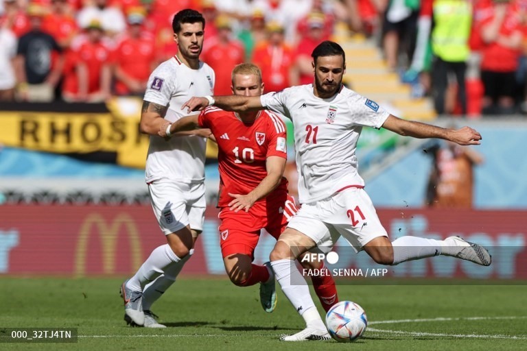 Tuyển Iran giành chiến thắng 2-0 trước Xứ Wales. Ảnh: AFP