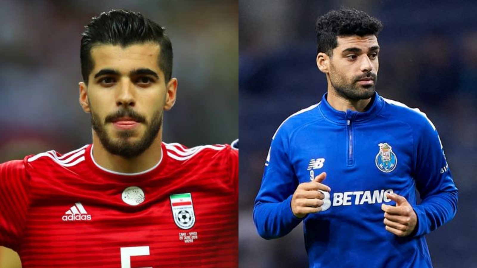 2 cầu thủ Saeid Ezatolahi (trái) và Mehdi Taremi (phải) gây sốt mạng xã hội khi tham dự World Cup 2022 dưới màu áo đội tuyển Iran. Ảnh: AFP