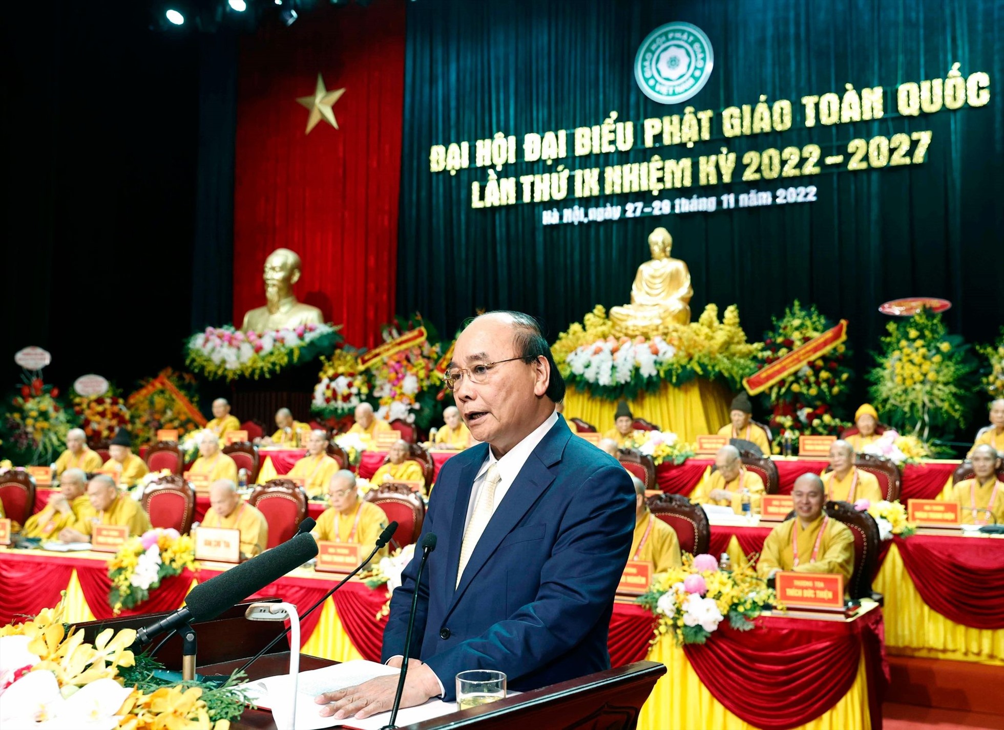 Chủ tịch nước Nguyễn Xuân Phúc phát biểu chúc mừng và chỉ đạo đại hội. Ảnh: Thống Nhất