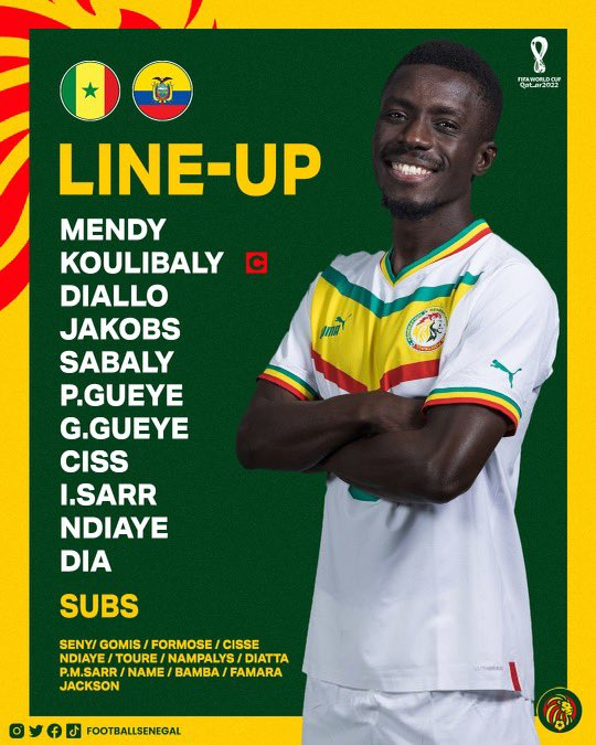 Đội hình ra sân Senegal.