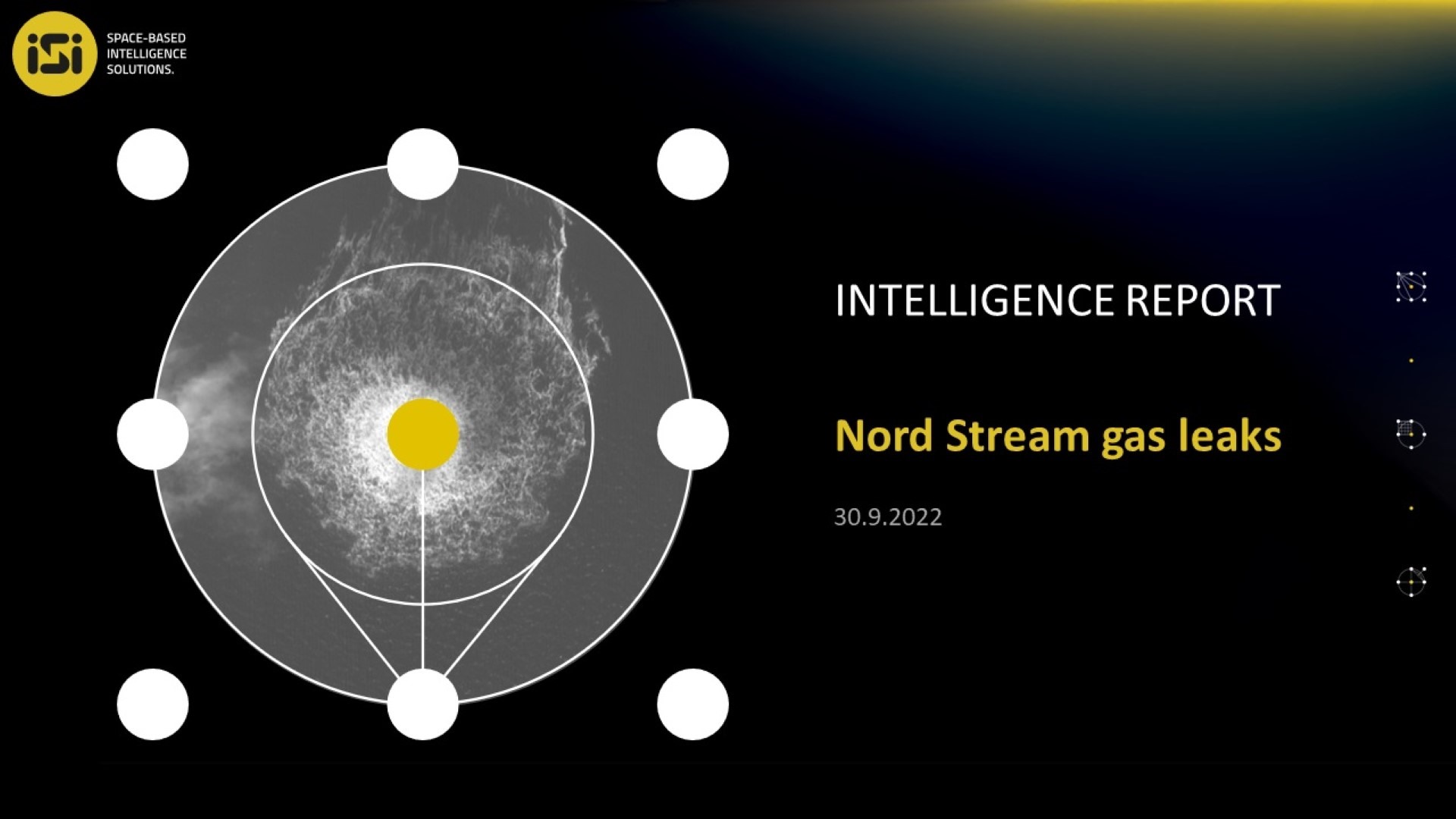 Một hình ảnh tài liệu do ImageSat International (ISI) phát hành vào ngày 30 tháng 9 năm 2022, cho thấy hình ảnh từ một báo cáo tình báo về rò rỉ đường ống dẫn khí đốt Dòng chảy phương Bắc, trong khu kinh tế của Thụy Điển ở Biển Baltic. Ảnh: AFP