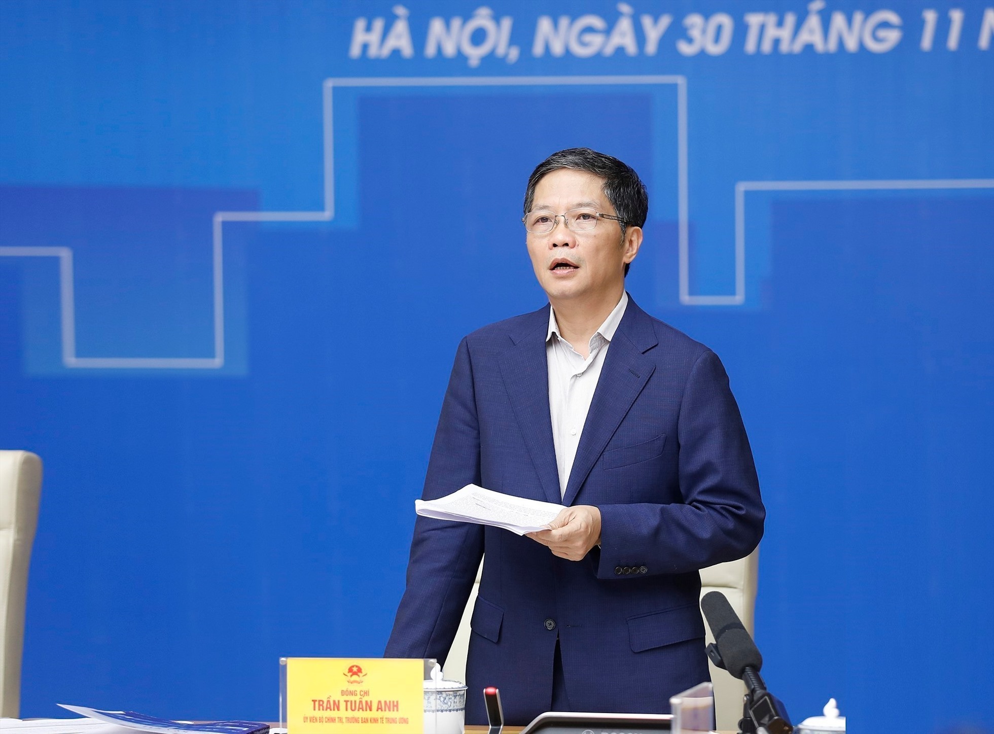 Uỷ viên Bộ Chính trị, Trưởng ban Kinh tế Trung ương Trần Tuấn Anh. Ảnh: Dương Giang