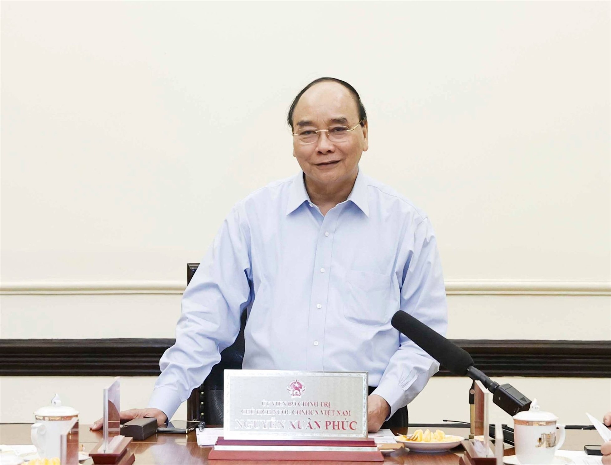 Chủ tịch nước Nguyễn Xuân Phúc phát biểu. Ảnh: Thống Nhất