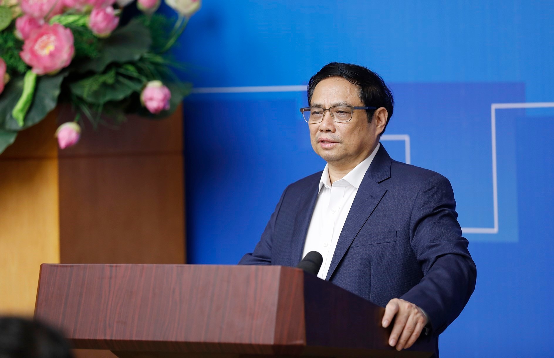 Thủ tướng Phạm Minh Chính phát biểu kết luận Hội nghị. Ảnh: Nhật Bắc.