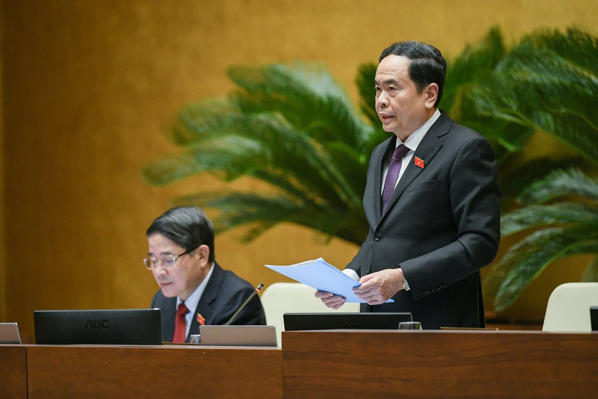 Phó Chủ tịch Thường trực Quốc hội Trần Thanh Mẫn phát biểu kết thúc phiên chất vấn và trả lời chất vấn.