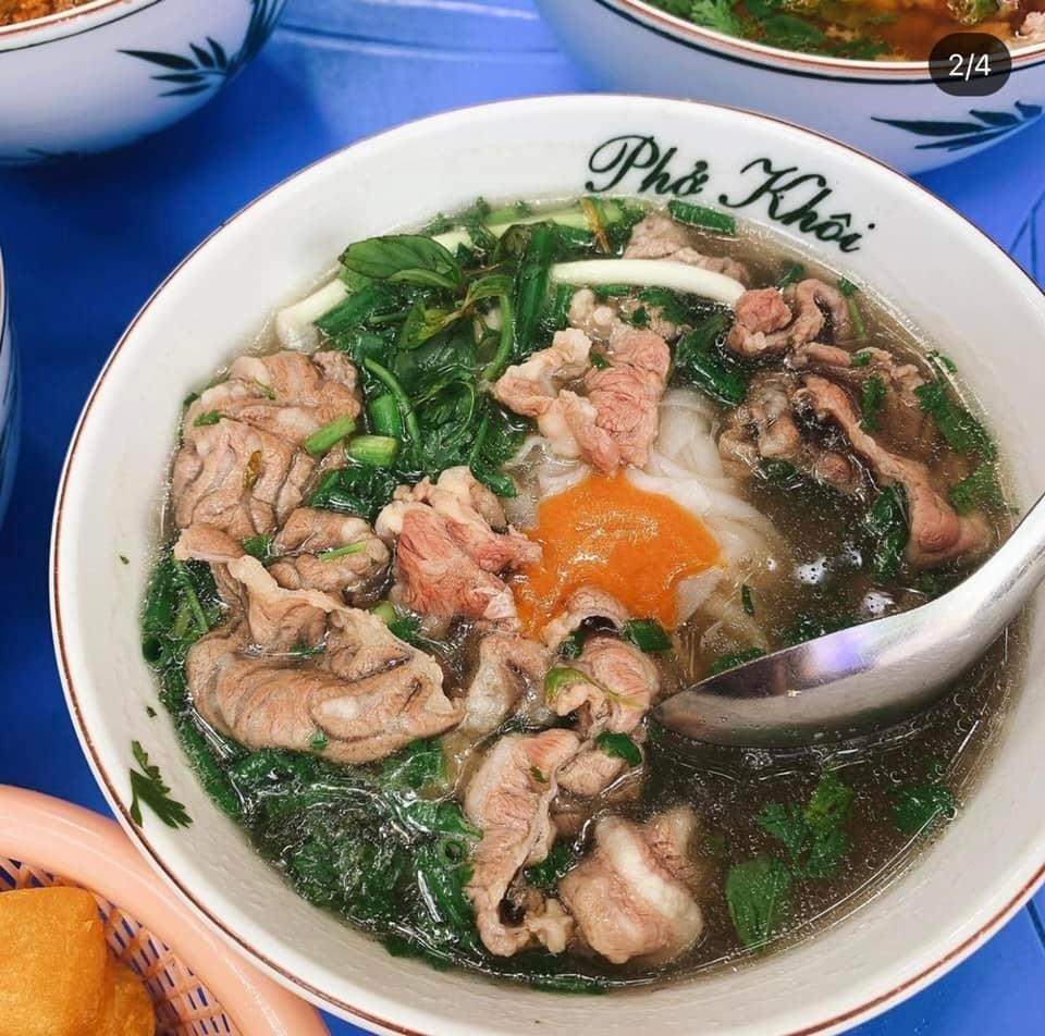 Phở Khôi hói nổi tiếng với phở lõi bò. Ảnh: Fanpage Phở Khôi 50 Hàng Vải.