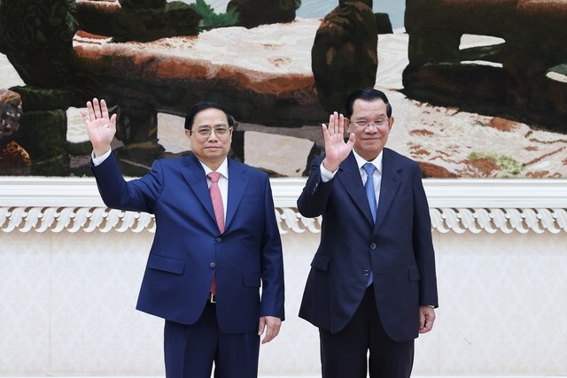 Đây là chuyến thăm chính thức đầu tiên tới Vương quốc Campuchia của Thủ tướng Phạm Minh Chính và có ý nghĩa quan trọng nhiều mặt. Ảnh: VGP