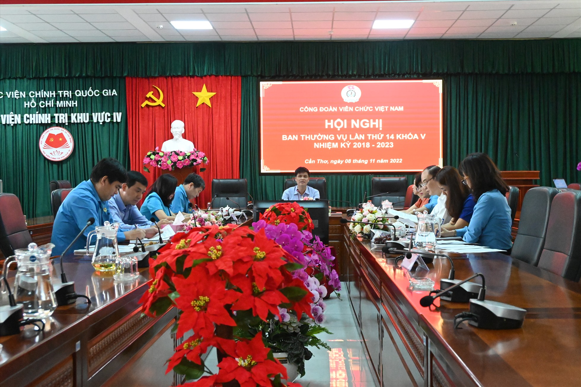 Quanh cảnh hội nghị Ban Thường vụ Công đoàn Viên chức Việt Nam lần thứ 14, khóa V nhiệm kỳ 2018 - 2023. Ảnh: Th.N