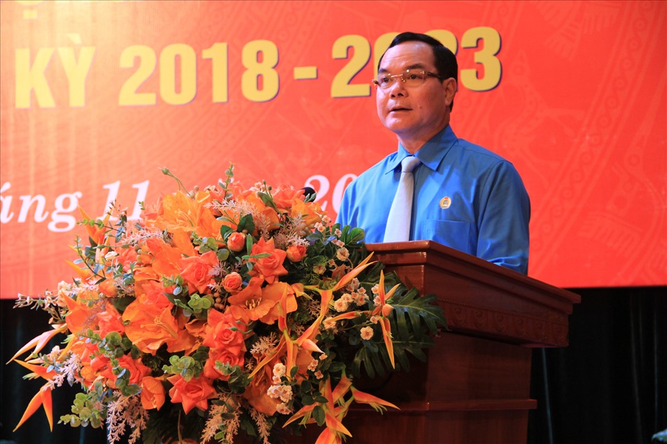 Đồng chí Nguyễn Đình Khang phát biểu tại Hội nghị. Ảnh: CĐHN