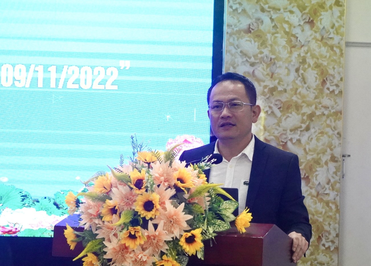 Ông Nguyễn Hữu Lê - Phó Giám đốc Sở Y tế Nghệ An phát biểu tại buổi lễ. Ảnh: Quỳnh Trang