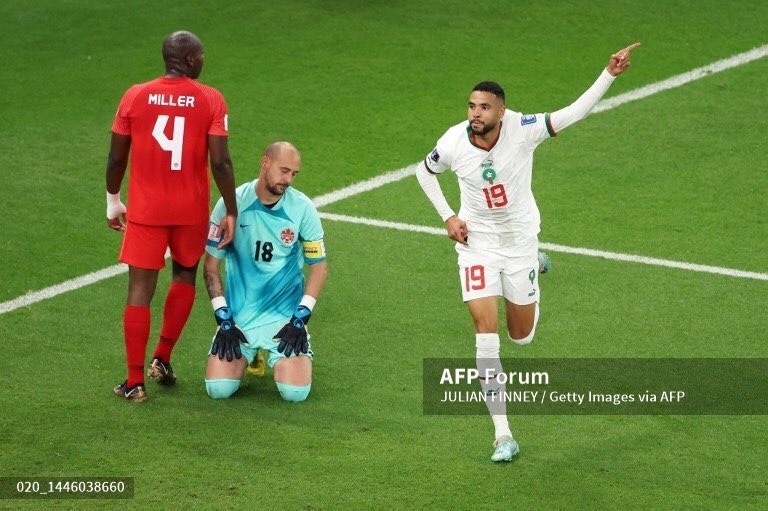 Youssef En-Nesyri ghi bàn thắng thứ hai cho Maroc.  Ảnh: AFP