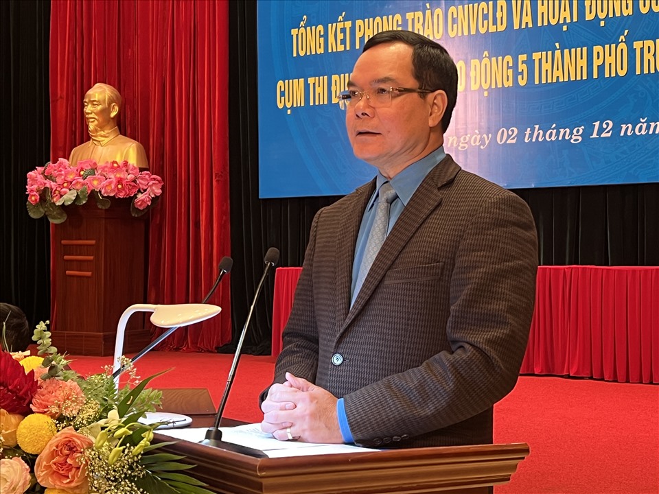 Chủ tịch Tổng Liên đoàn Lao động Việt Nam phát biểu chỉ đạo tại Hội nghị. Ảnh: Linh Nguyên